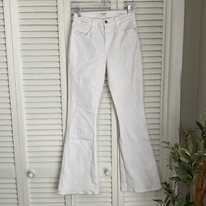 FRAME Le High Denim Flared White Denim Women’s Sz 27 Full Length